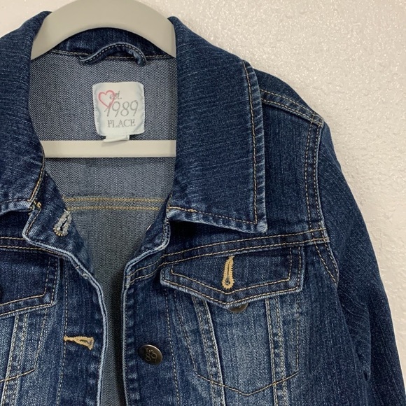 Children’s Place Kids Girls Denim Jacket Size 10/12 - Picture 3 of 6